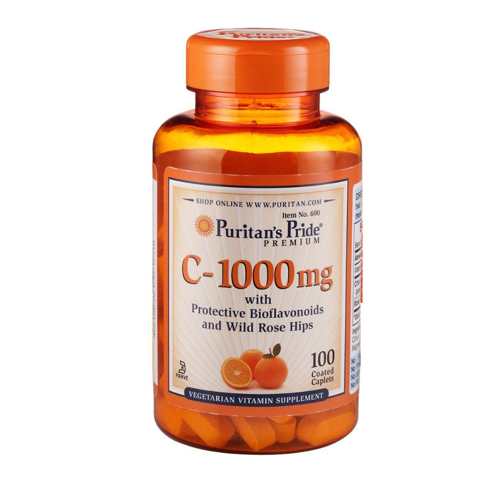 Vitamin C-1000 mg with Bioflavonoids & Rose Hips-100 Caplets